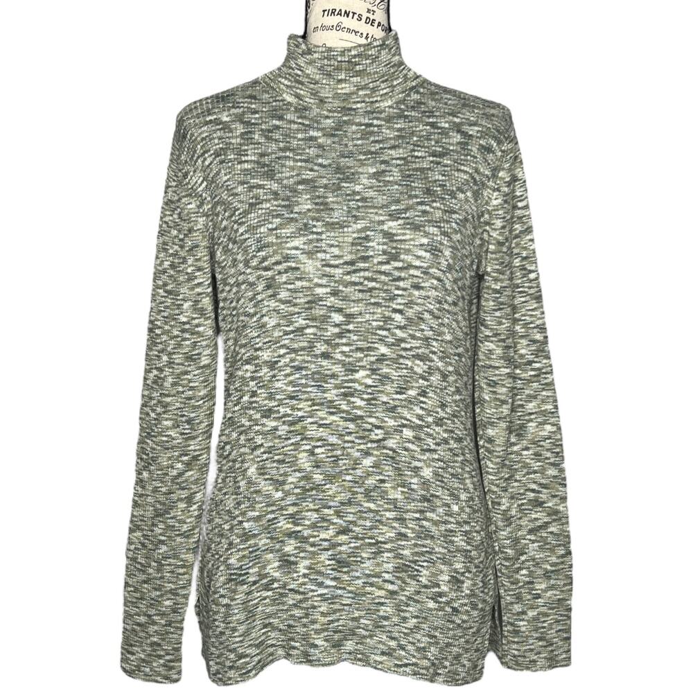 Market & Spruce (S) Rhea Spacedye Mock Neck Rib Sweater - Stitch Fix Pullover